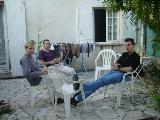 Nico, Marc and Steph on the terrasse