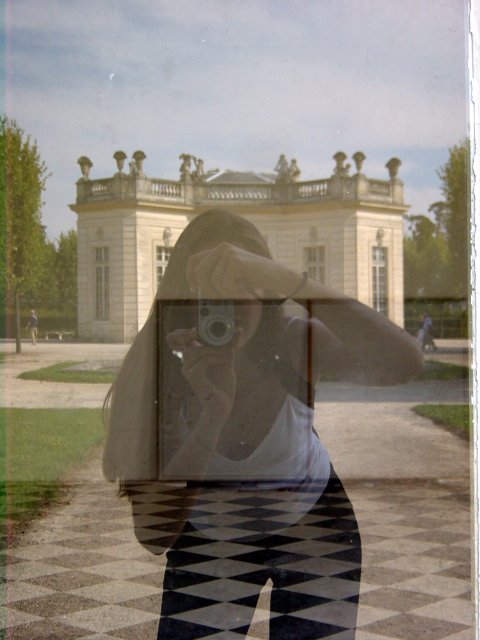 My reflection (petit trianon behind) at Versaille