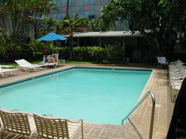 The swimming pool at our hotel