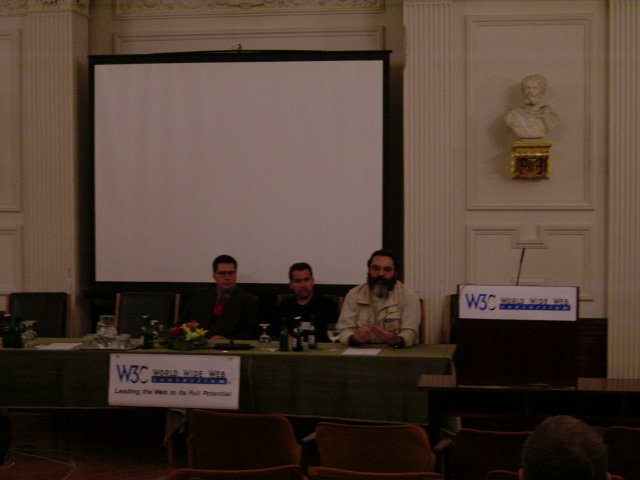 Laszlo Kovacs?, Daniel, Ivan at the speakers desk