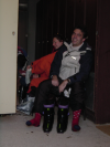 Sof et Pticul otent leurs chaussures de ski