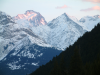 Coucher de soleil sur les montagnes