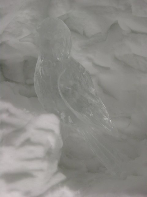 Sculpture de neige: Rossignol