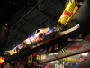 Suspended racing cars in the Nascar cafe