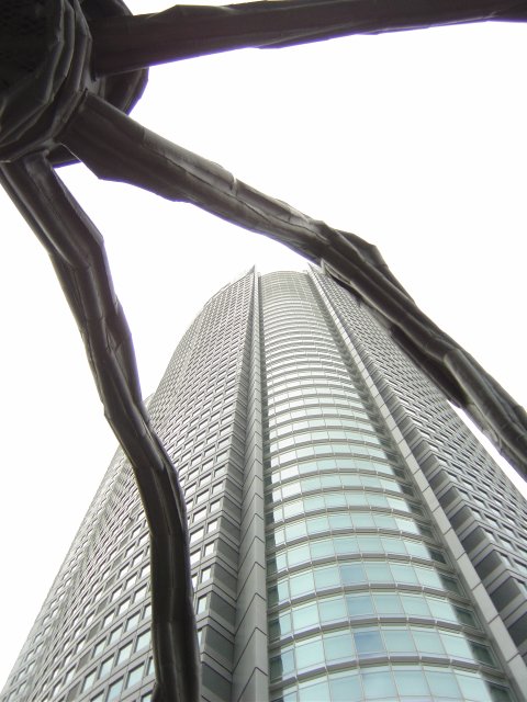Mori Tower seen between the spider's legs