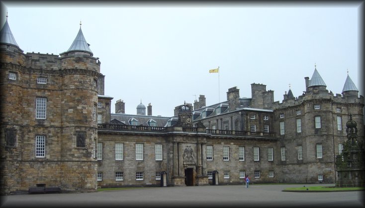 Holyrood Palace at the end of Cannongate