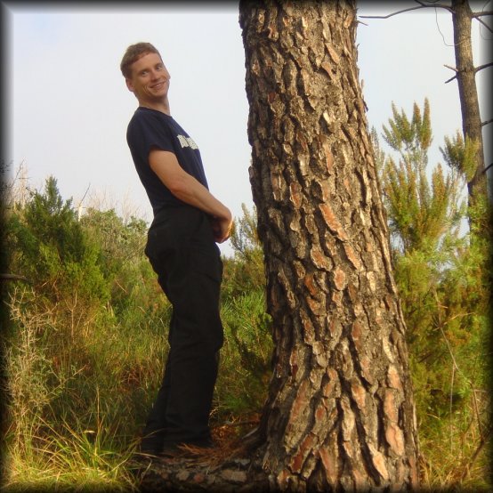 ericP about to hide behind a tree, god knows what for...