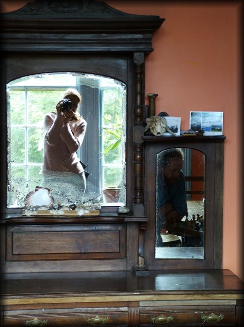 chaals and me. We stayed in the beautiful Old Monastery Hostel, which was full of mirrors. Chaals is playing chess against Reuben.