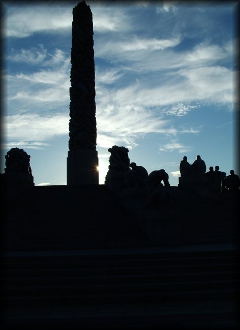 The Monolith (over 14 meter tall column with human bodies carved out of a single block of stone) in the Vigeland Sculpture Park.