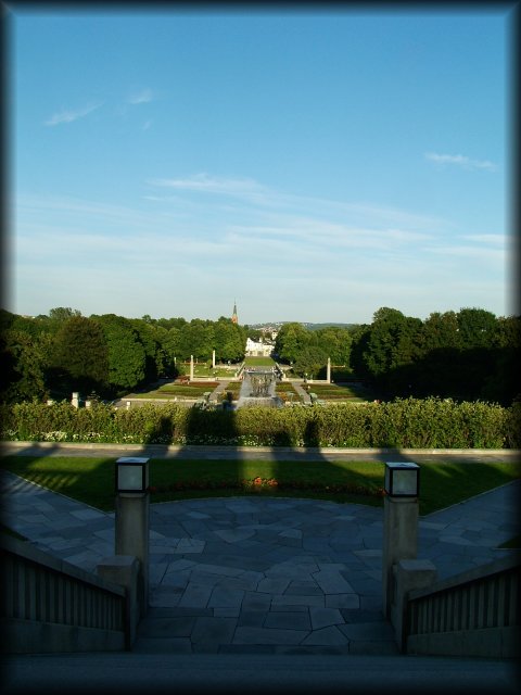 Shadows from the Monolith terrace in the Vigeland Sculpture Park.