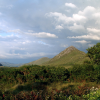 This is Diamond Hill (445 m.) next to Letterfrack, 5 km beyond Kylemore, an enchanting village on Barnaderg Bay, which was founded by the Society of Friends (the Quakers) in the 19th century as one of a series of mission settlements along the north Connemara coast.