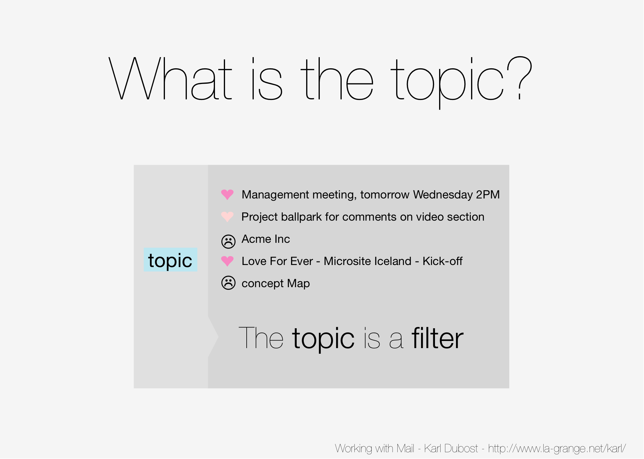 Slide 06 - Subject lines as filters