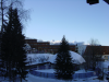 Vue sur la station depuis le balcon de notre appartement