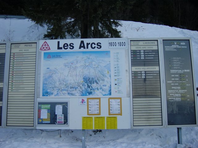 Carte des Arcs 1600 1800 et infos