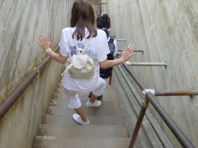 Caroline walking like a duck
