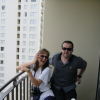 Caroline and Daniel on the balcony of the room in our first hotel