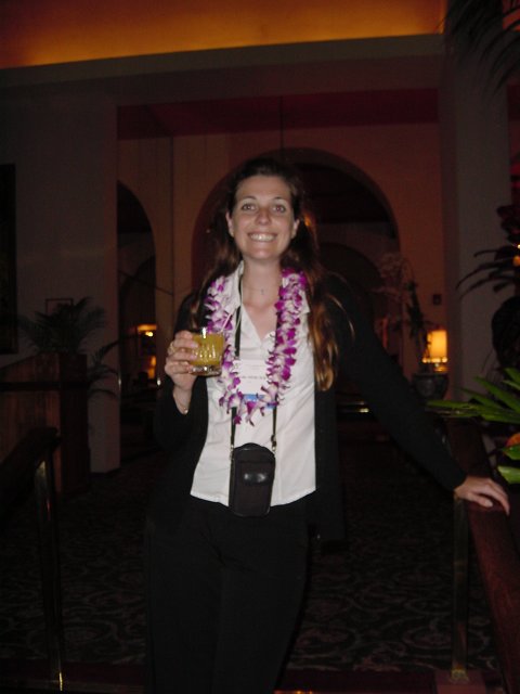 Coralie holding a cocktail