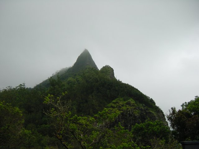 Peak wrapped in clouds