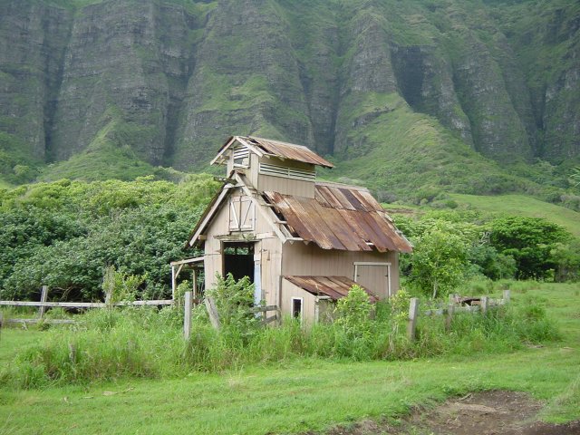 Wooden barn built for filming prupose