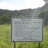 Trail notes sign advising (among others) to wear hiking footwear