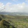 View on the crater and the hills behind