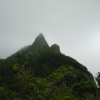 Peak wrapped in clouds