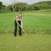 Coralie playing park golf