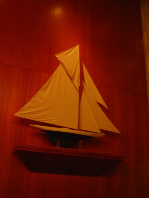 Sailing Ship on a wall at Legal See Foods