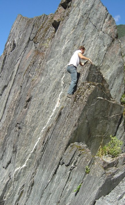 Fabrice rock climbing