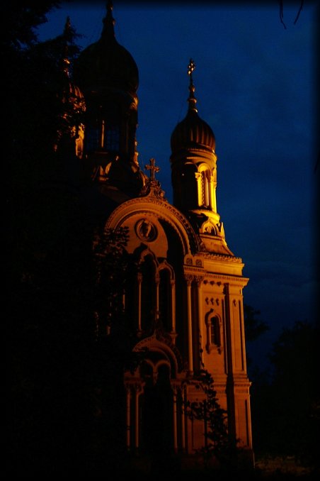 Russian-Orthodox Church St Elisabeth of Wiesbaden. It was built around 1855 by Duke Adolf von Nassau in honor of his wife, the russian princess Jelisaweta Michailowna (grandniece of Czar Alexander I and Czar Nikolaus I).